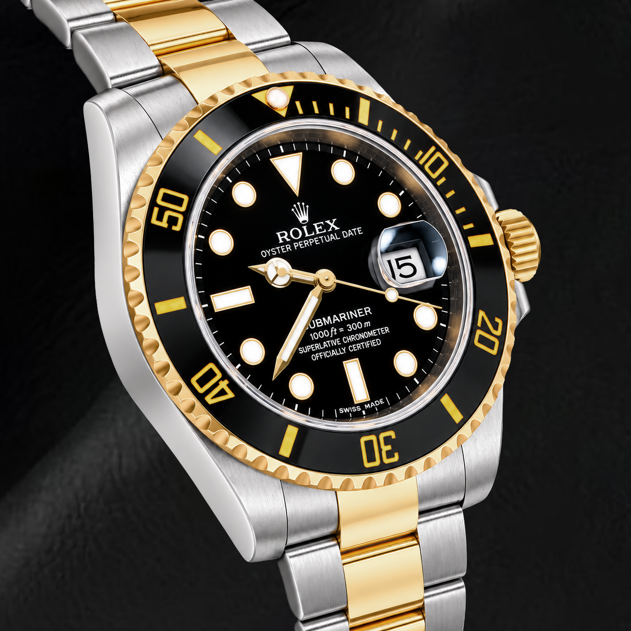 Rolex Submariner Date 116613LN 40 mm Orologio Bicolore Quadrante Nero Luminescente