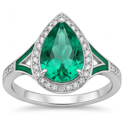 Di lusso Purezza VVS Smeraldo Fine Anello con Pietra Preziosa