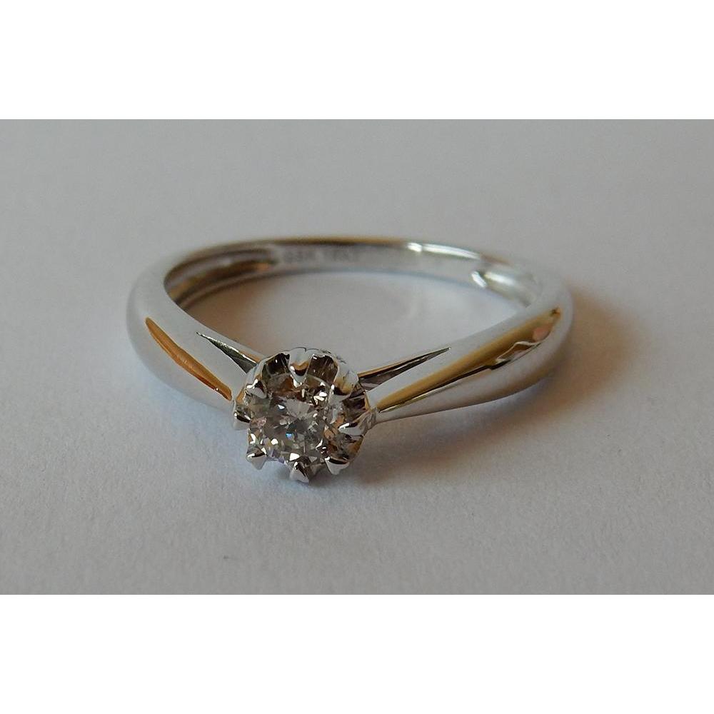 Brillante Anello Solitario 0,25-carati Oro 14 Carati Rosa – vista principale
