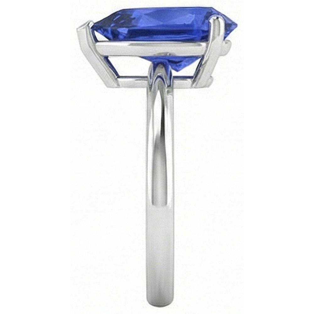 solitario con 3 carati incastonati in oro zaffiro dello Sri Lanka a forma di pera