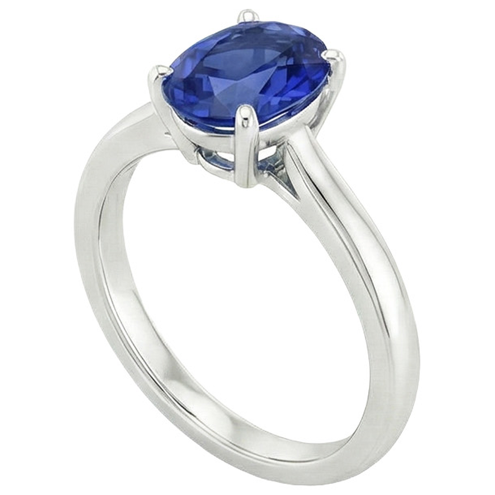 vero oval diamante 3carati anello angolo laterale