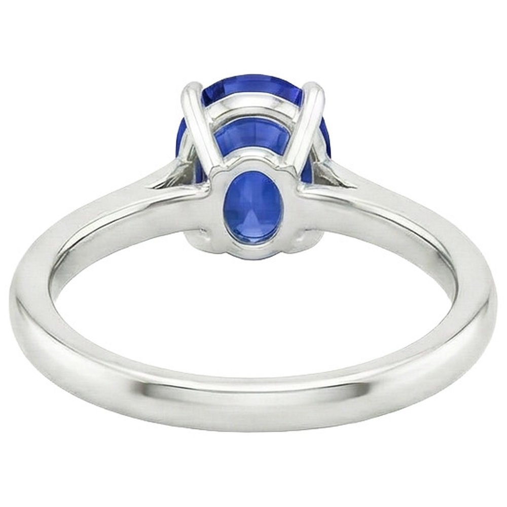 vero oval diamante 3carati anello vista dall'alto