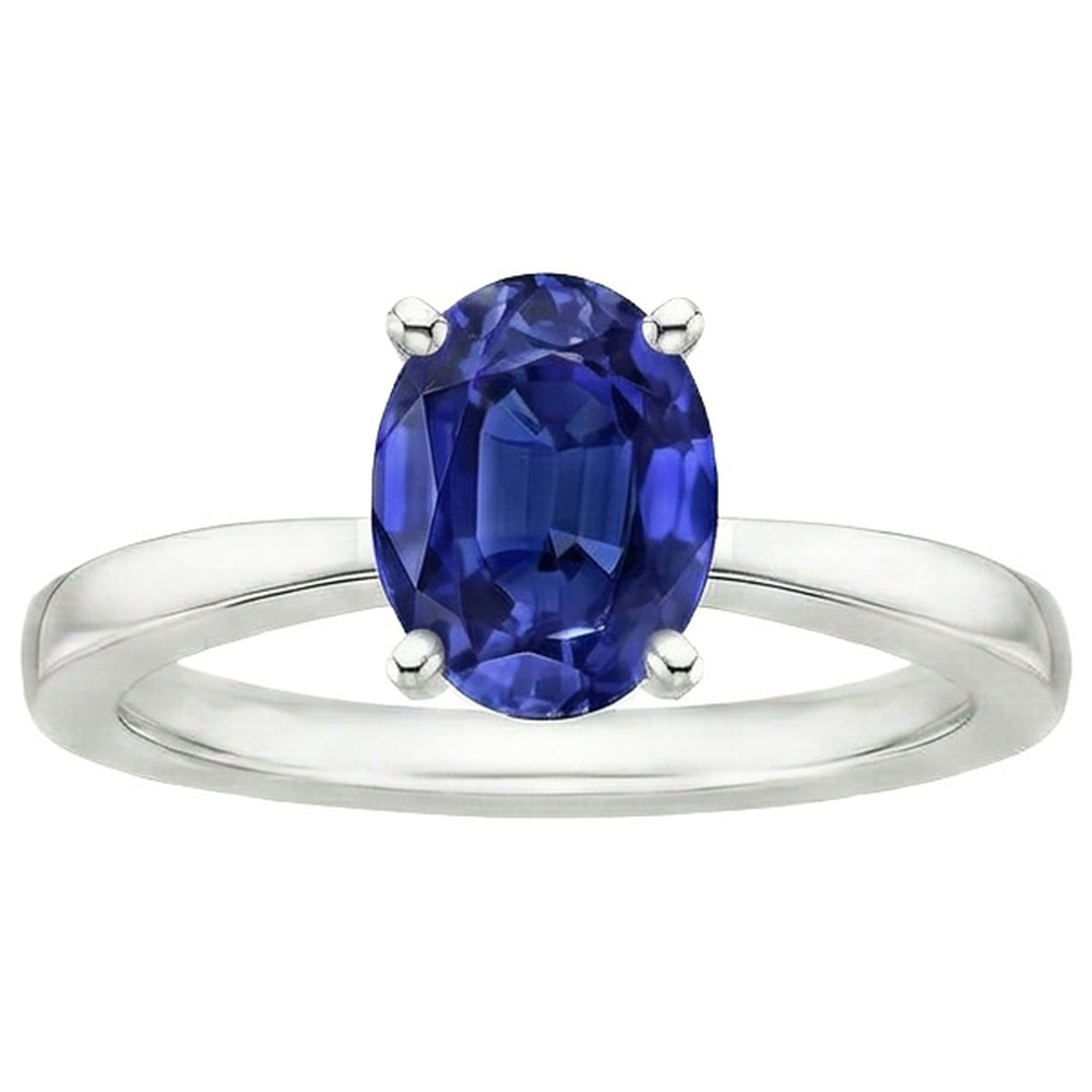 vero oval diamante 3carati anello vista di profilo