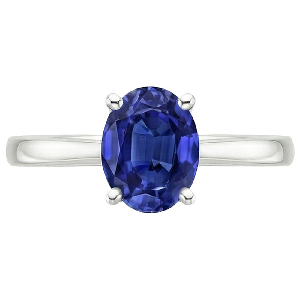 vero oval diamante 3carati anello su bianco