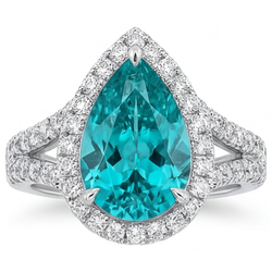 Tormalina Paraiba Anello con Pavé Halo – Purezza VVS 5,50 carati