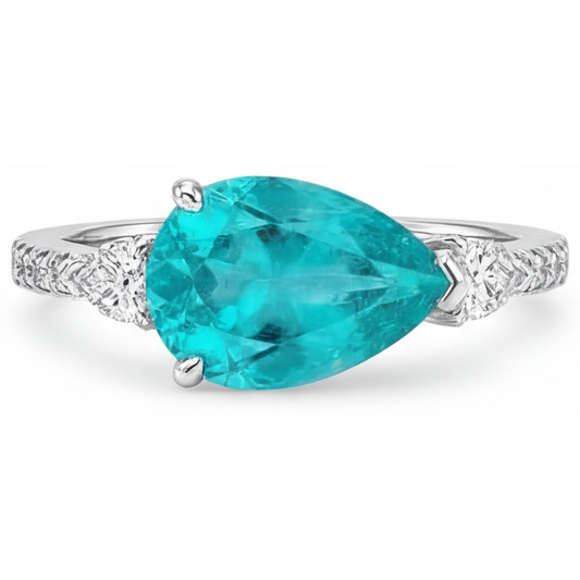 Tormalina Paraiba Anello con Pietra Preziosa – vista principale