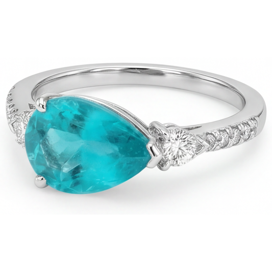 Tormalina Paraiba Anello con Pietra Preziosa – vista frontale