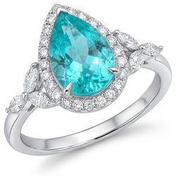 Purezza VVS Anello con Pietra Preziosa – Tormalina Paraiba 2,25