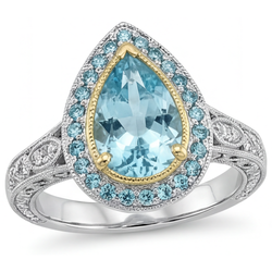 Tormalina Paraiba Purezza VVS Anello di Fidanzamento Halo – 2,25