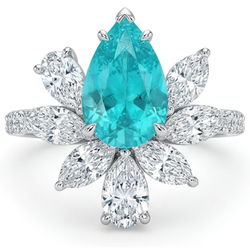 Tormalina Paraiba Solitario con Pietre Laterali – Purezza VVS