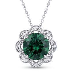 Tormalina Pendente con Gemma – VVS 2,25 carati Oro Bianco 14K