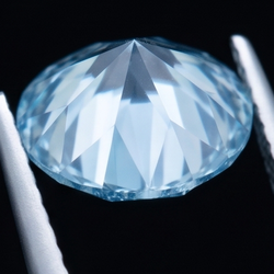 Vero Diamante 2 Carati Rotondo Blu Migliorato Sciolto