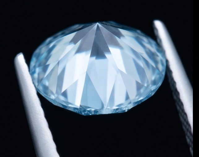 Vero Diamante 2 Carati Rotondo Blu Migliorato Sciolto - view 1