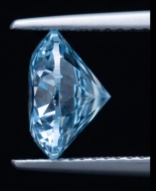 Vero Diamante 2 Carati Rotondo Blu Migliorato Sciolto - view 2