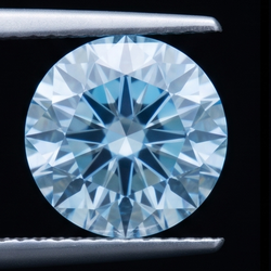 Vero Diamante 2 Carati Rotondo Blu Migliorato Sciolto