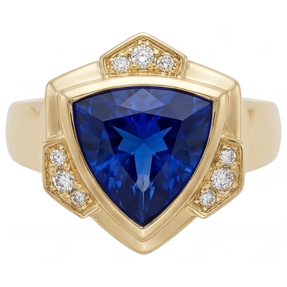 Zaffiro Blu Alta Gioielleria 5,5 carati Oro 14 Carati Giallo – vista principale