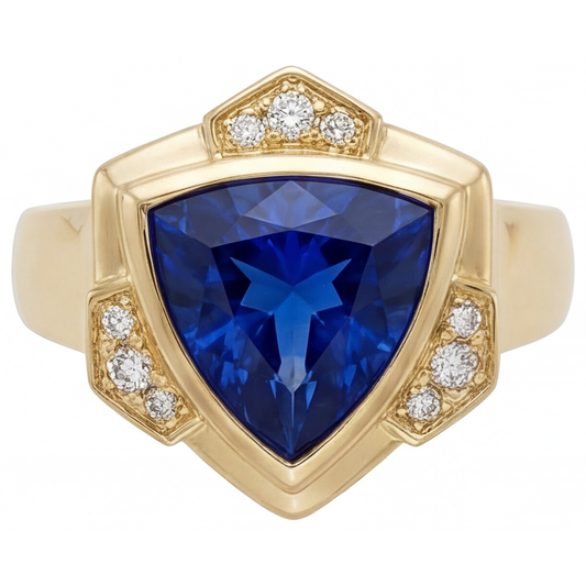 Zaffiro Blu Alta Gioielleria 5,5 carati Oro 14 Carati Giallo – vista principale