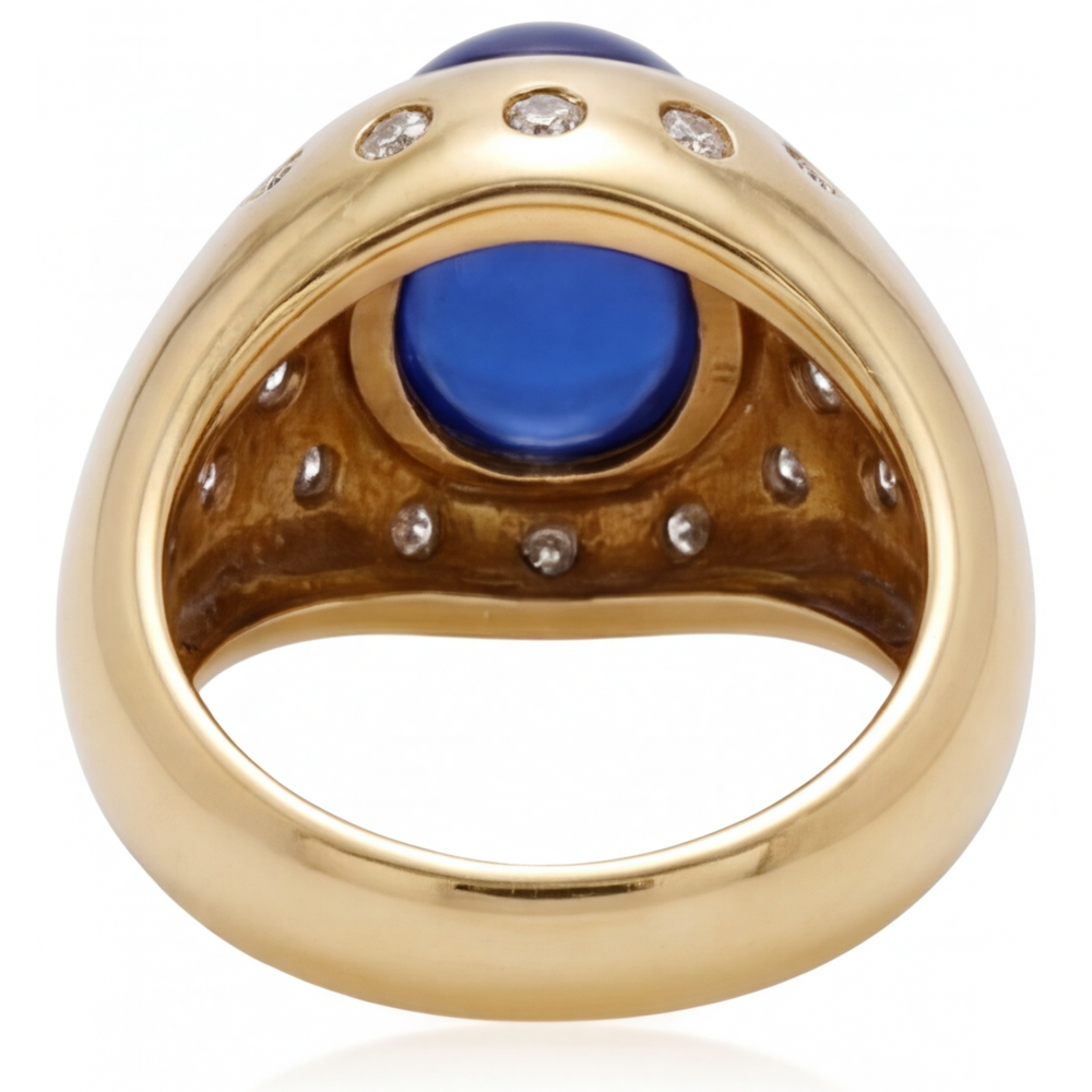 Zaffiro Blu Anello con Gemma – vista profilo