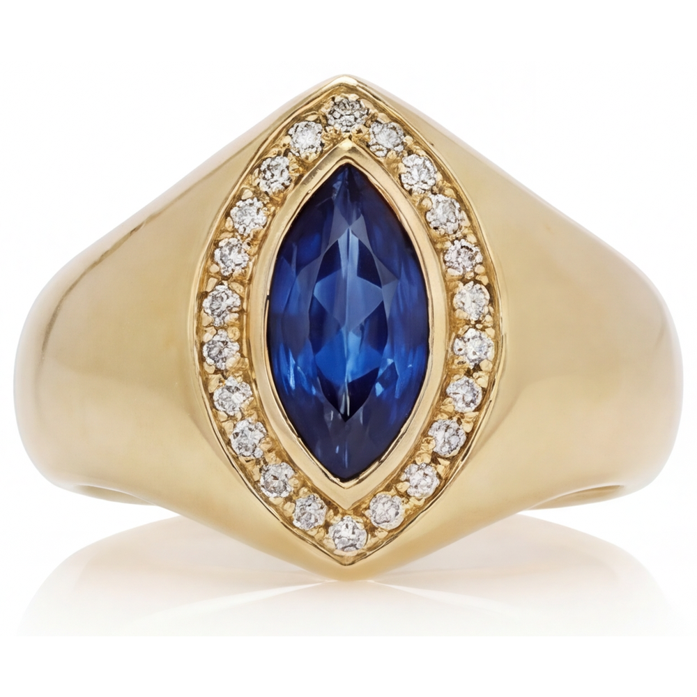 Squisito Zaffiro Blu Anello con Pietra Preziosa 2,75 carati – vista principale