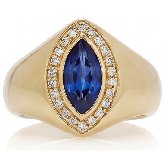 Squisito Zaffiro Blu Anello con Pietra Preziosa 2,75 carati – vista principale
