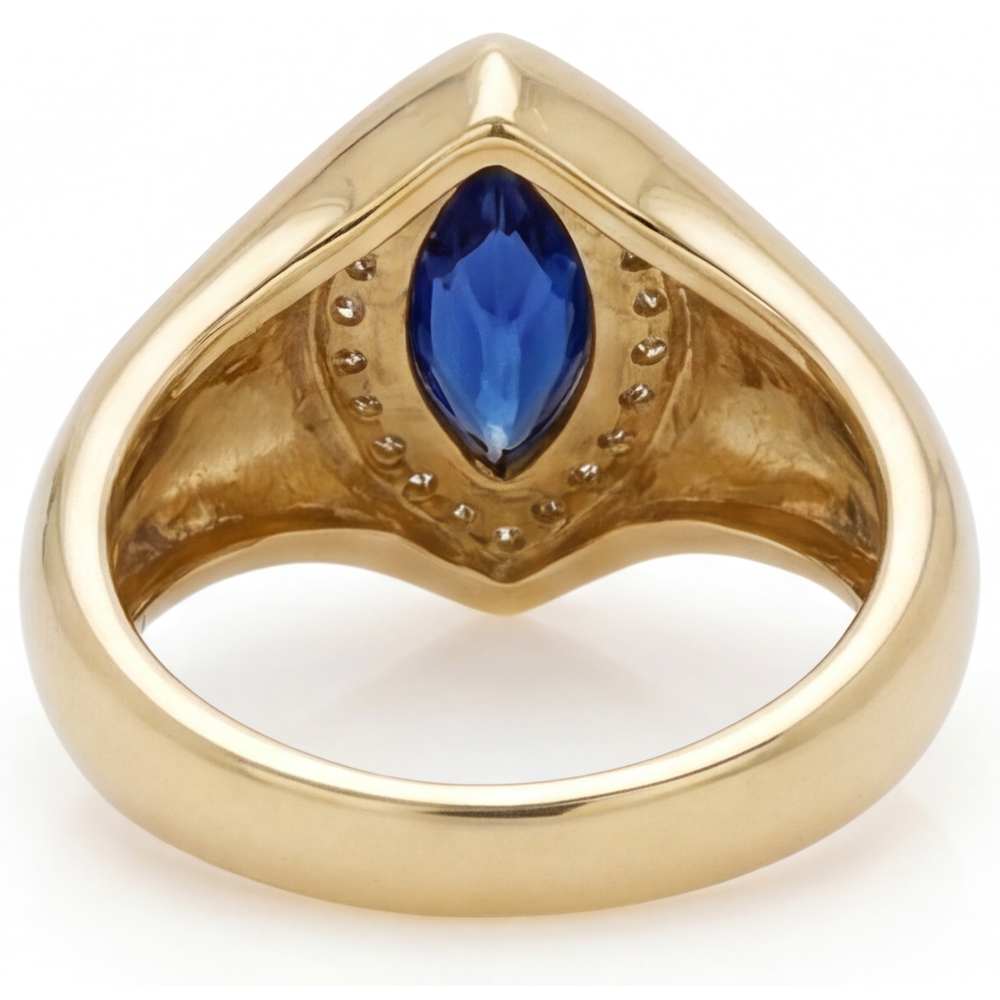 Zaffiro Blu Anello con Pietra Preziosa – vista dall'alto