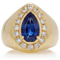 Scintillante Purezza VVS Zaffiro Blu Anello con Pietra Preziosa