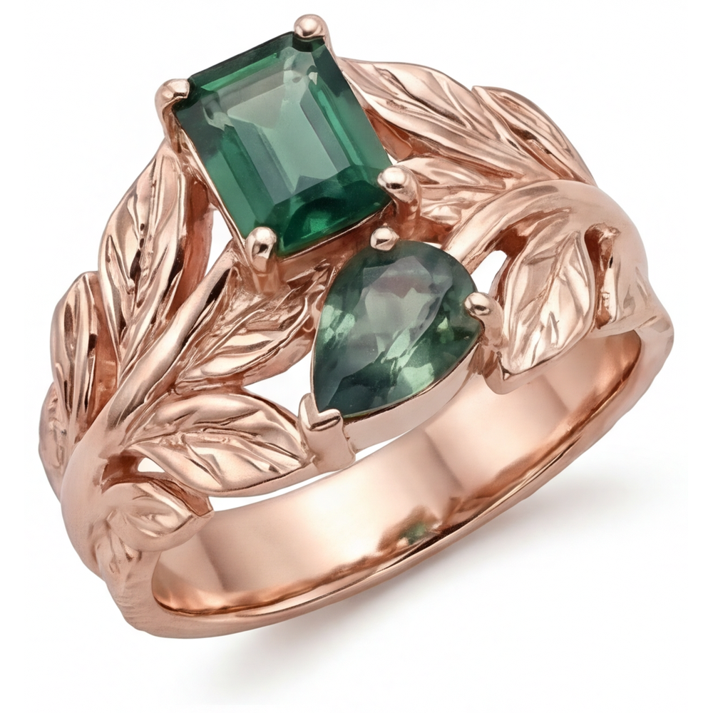 Zaffiro Blu Anello Pietra Colorata 2,50-carati Oro 14 Carati Rosa – vista laterale