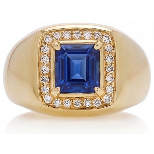 Zaffiro Blu Fiordaliso Anello con Pietra Preziosa – vista principale