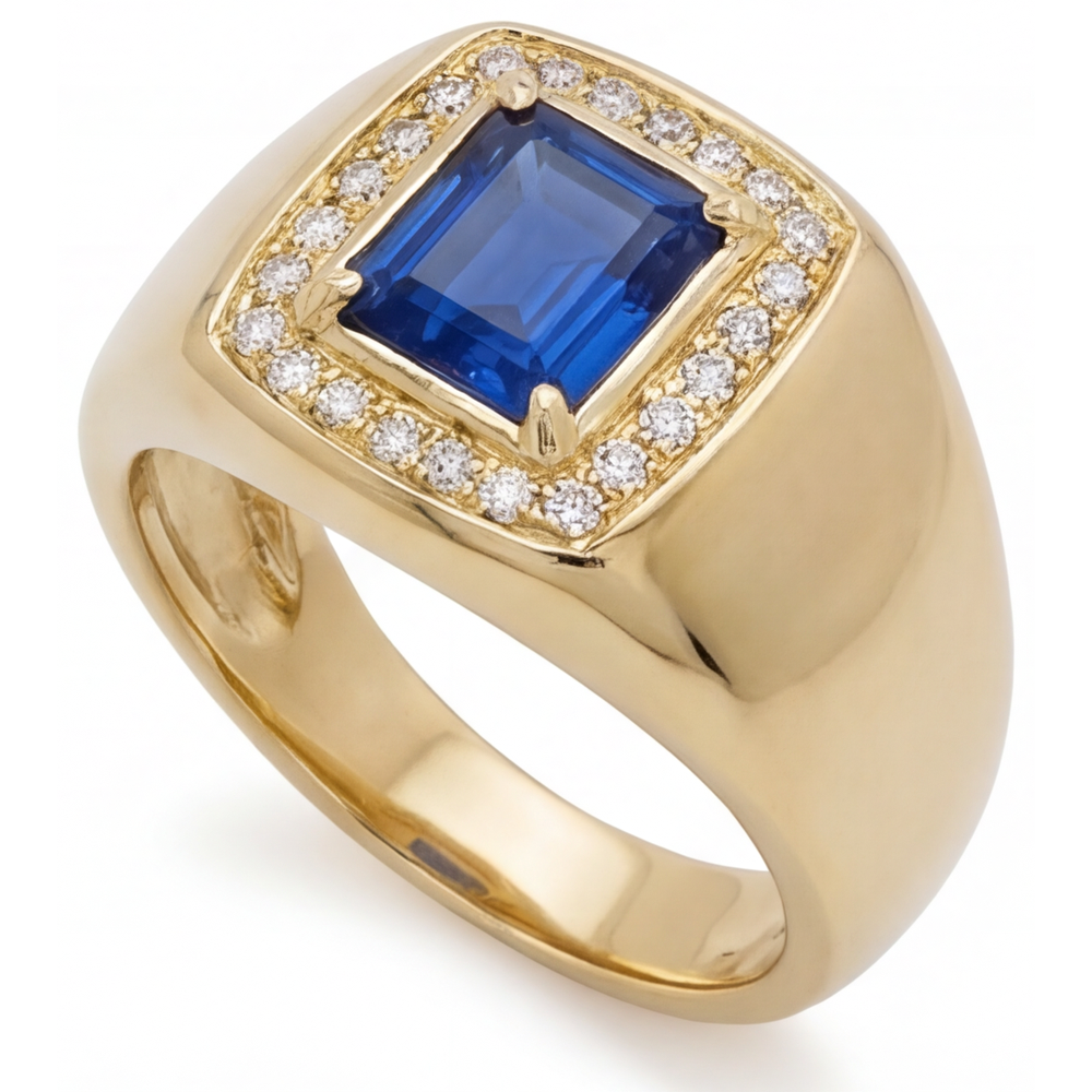 Zaffiro Blu Fiordaliso Anello con Pietra Preziosa – vista laterale