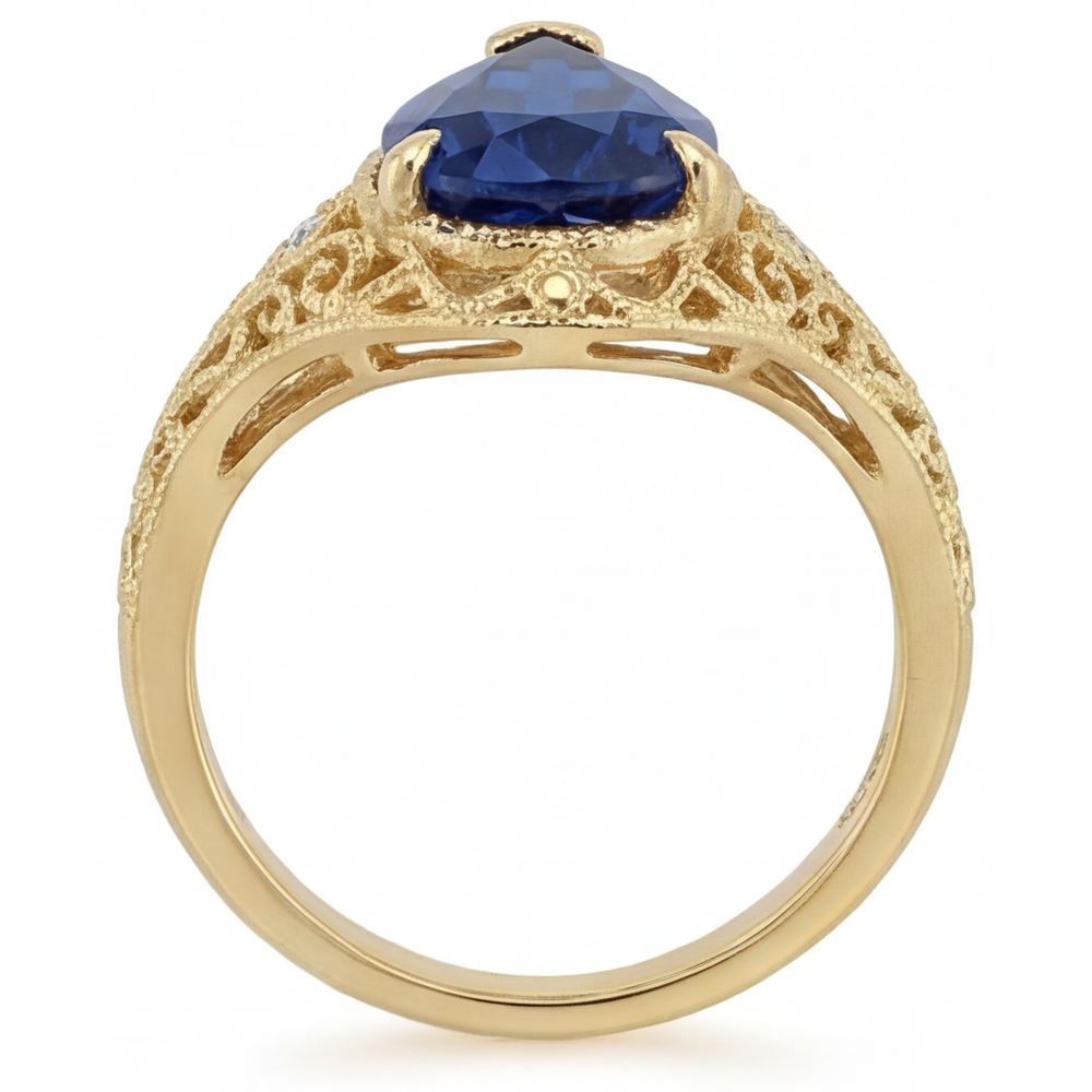 Realizzato a mano Anello con Pietra Preziosa 4 carati – vista profilo