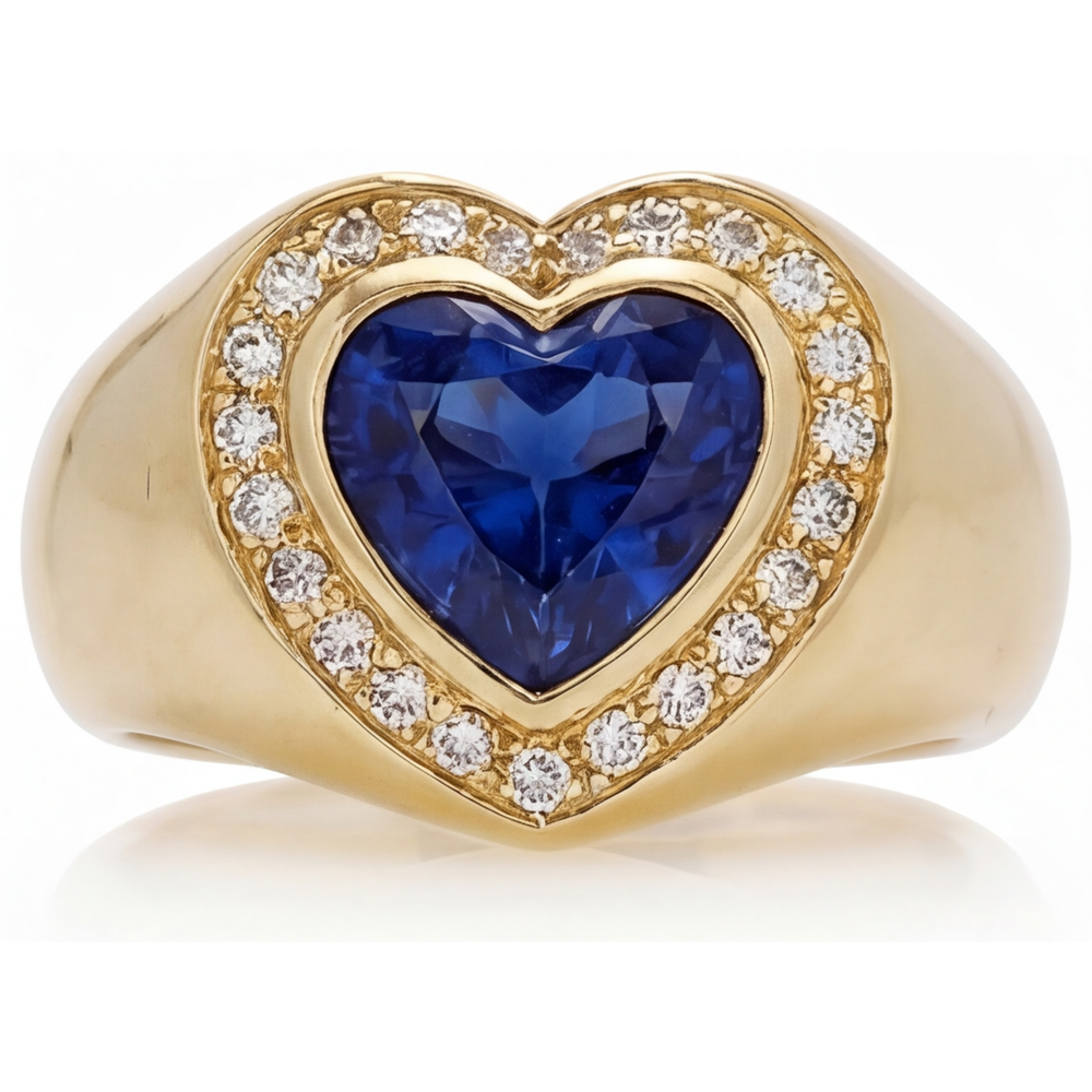 Zaffiro Blu Fiordaliso Anello Pietra Colorata 3,75-carati Oro 14 Carati Giallo – vista principale