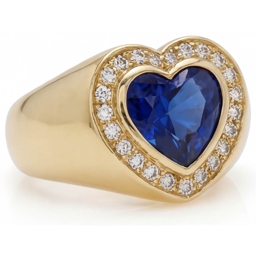 Senza tempo Zaffiro Blu Fiordaliso Anello Pietra Colorata 3,75 carati – vista frontale