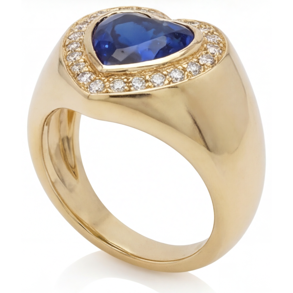 Senza tempo Zaffiro Blu Fiordaliso Anello Pietra Colorata 3,75 carati – vista angolare