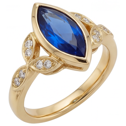 3 carati Zaffiro Blu Fiordaliso Anello Pietra Colorata in Oro