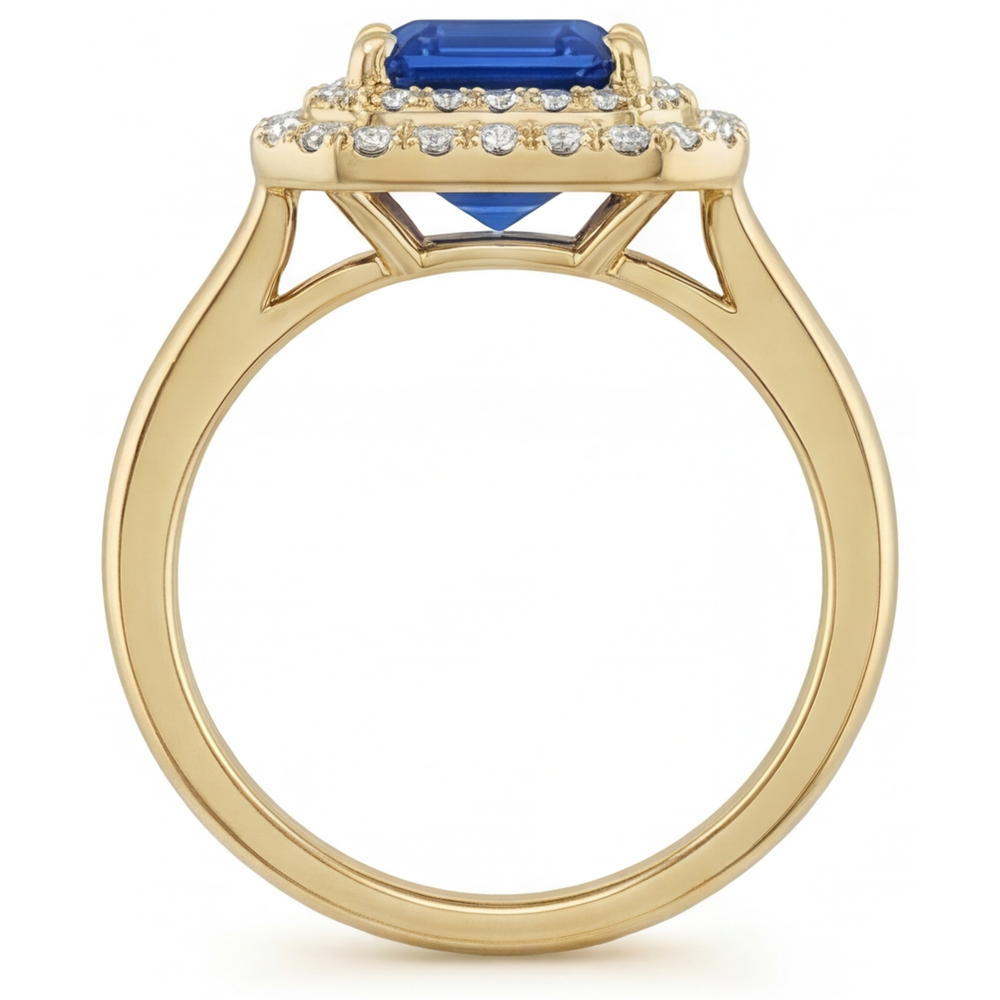 Fine Anello con Gemma 4 carati – vista profilo