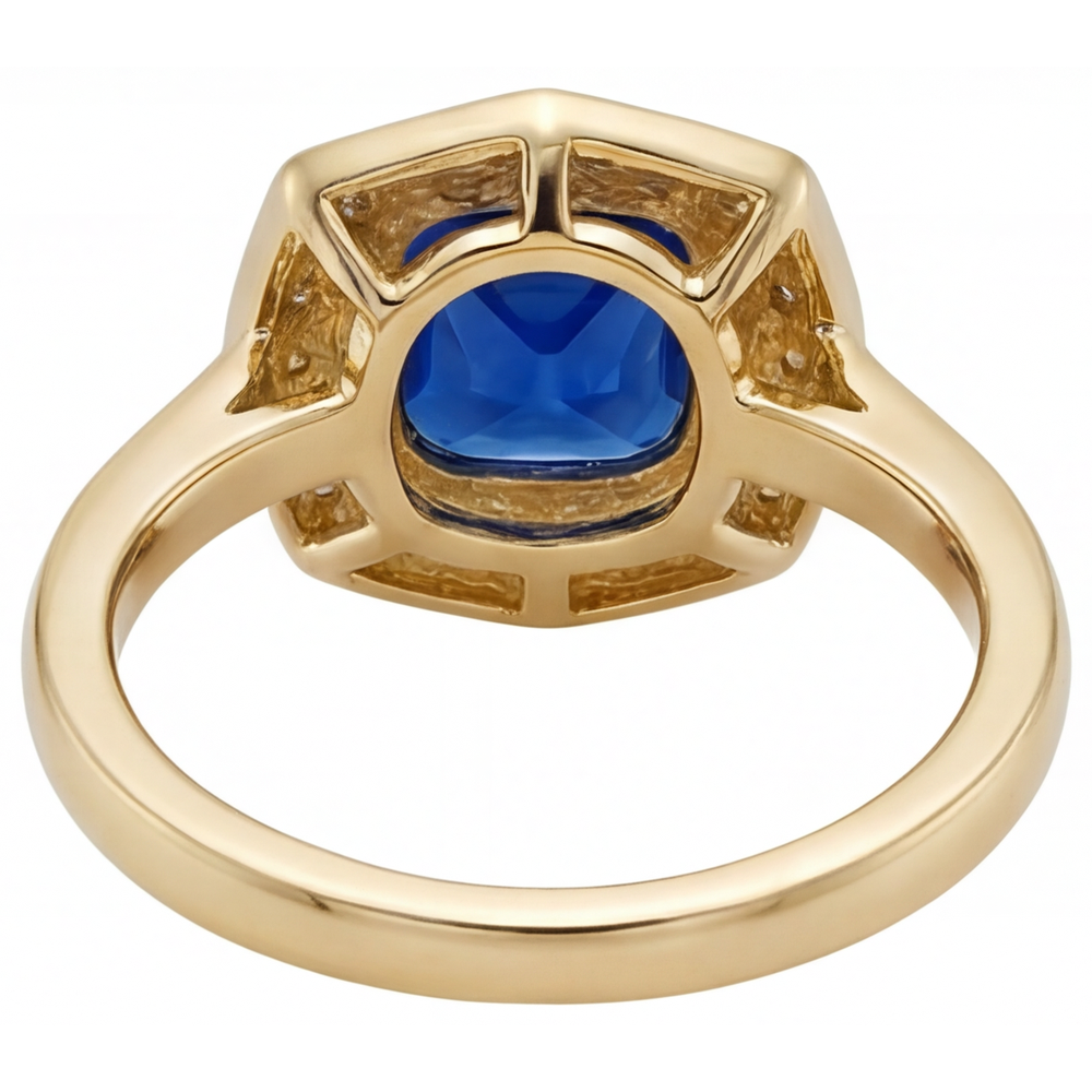 Zaffiro Blu Reale Anello con Gemma – vista profilo