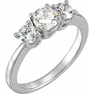 0,50 carati con tre pietre genuini anello di diamanti in oro bianco 14K - harrychadent.it