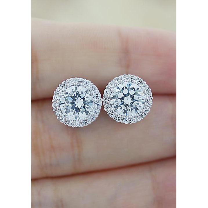 1,35 carati di diamanti tondi con orecchino da donna in oro bianco 14 carati - harrychadent.it