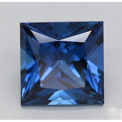 1,5 Carati Diamante Principessa Blu Naturale Sciolto Taglio Eccellente