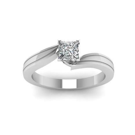 1,50 carati con diamante taglio principessa con anello solitario anniversario in oro bianco 14 carati - harrychadent.it