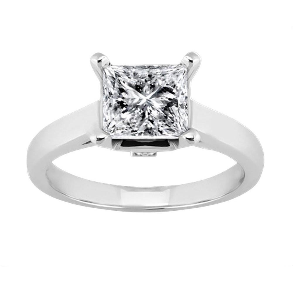 1,60 carati principessa diamante con 14 carati oro bianco solitario anello di fidanzamento - harrychadent.it