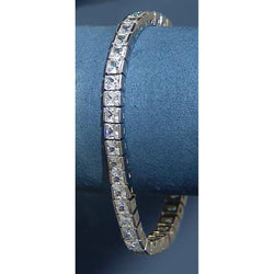 18.90 carati Princess Cut Diamante Bracciale Tennis in oro bianco 14K gioielli