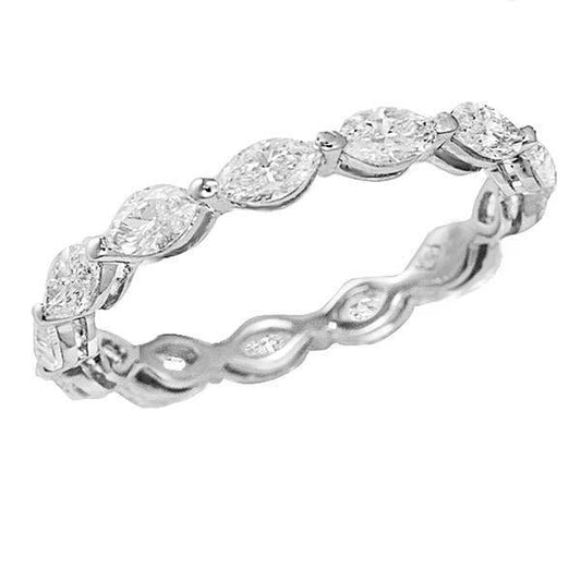 1.30 carati in oro bianco con diamanti a taglio marquise e eternity band - harrychadent.it