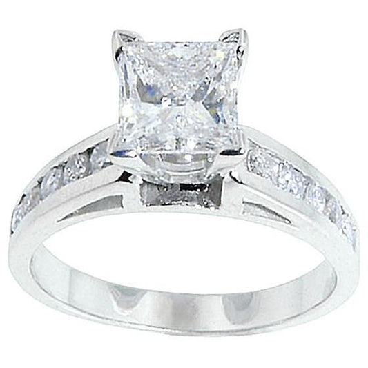 1.50 carati Anello con diamante solitario in oro bianco massiccio 14K con accenti- harrychadent.it
