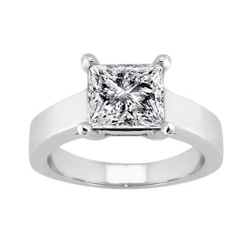 1.50 carati Solitaire Princess Diamond Ring Oro bianco 14K - harrychadent.it
