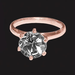 1.50 carati. Set di anelli di gioielli con diamanti champagne in oro rosa