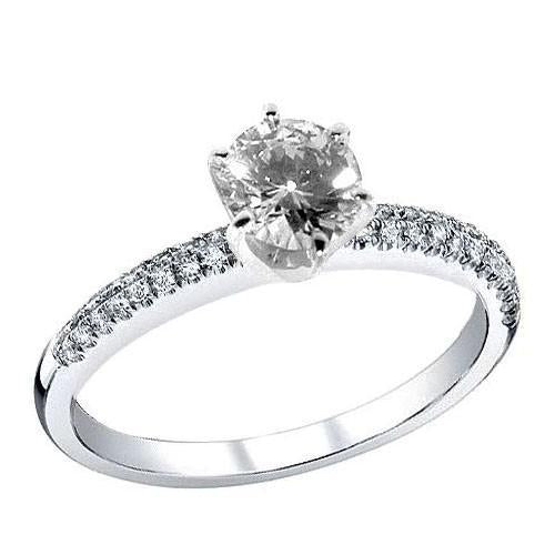 1.80 carati. Anello di fidanzamento reale con diamante taglio rotondo con accenti - harrychadent.it