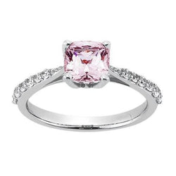 1.91 carati rosa zaffiro cuscino bianco anello di fidanzamento pietra preziosa