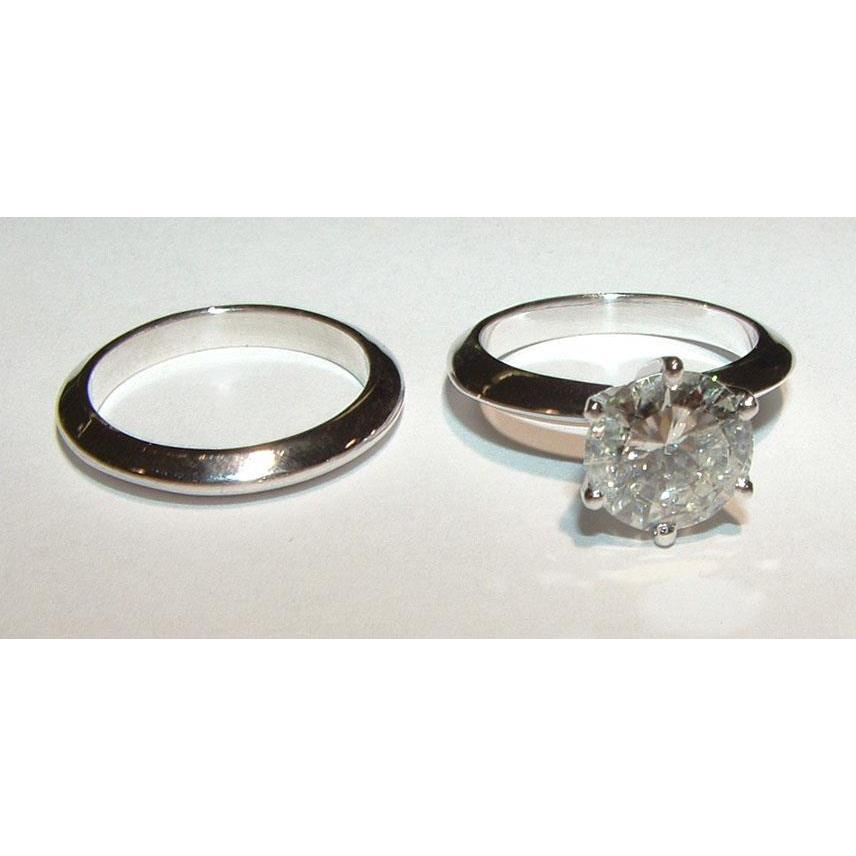 2 Ct. Anello di fidanzamento solitario con diamante rotondo in oro bianco 14K - harrychadent.it
