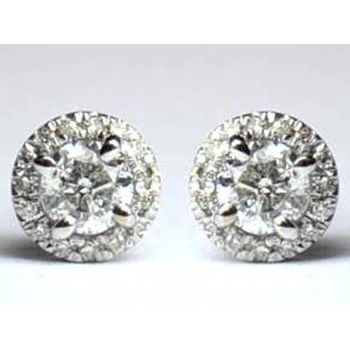 2 carati Round Halo Diamond Stud orecchino da donna gioielli in oro - harrychadent.it